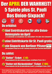 1. FC Union Berlin bietet &quot;Sixpack&quot; an