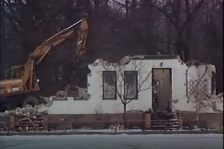 Abriss der Gebäude an der Grenze zum Forstamtsgelände im Winter 1995