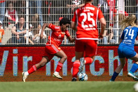 An Austrian under-19 international, a flashing presence on Union's left wing; Naika Reissner in full flow