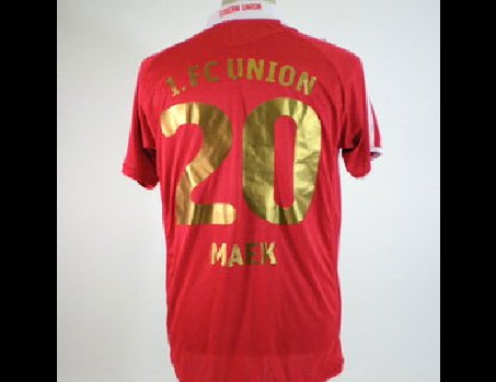 Auf ein Neues: Matchworn 'Meistertrikot' Home 2008/09 von Kevin Maek mit Sonderstick zur Drittliga-Meisterschaft! Gr. L