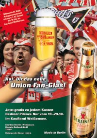 Berliner Pilsner: Union-Sonderpromotion in Weißensee