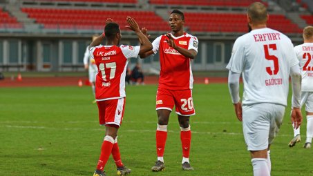 Der 1. FC Union Berlin besiegt den FC Rot-Weiß Erfurt mit 4:1