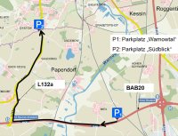 Empfehlung für Rostock:  Vom Parkplatz &quot;Südblick&quot; mit dem Shuttle-Bus ins Stadion