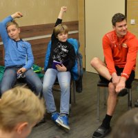 Fragerunde mit Union-Profi: Grundschüler interviewen Michael Parensen