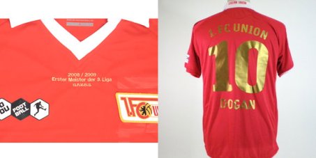 Matchworn 'Meistertrikot' Home 2008/09 von Hüzeyfe Dogan mit Sonderstick zur Drittliga-Meisterschaft! Gr. L