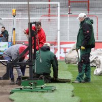 Neuer Teppich für das Wohnzimmer: Perfekter Rasen im Stadion An der Alten Försterei