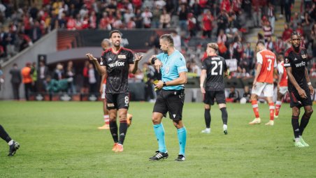 Rani Khedira is booked near the end of the Braga game. They'd done everything right but score. 