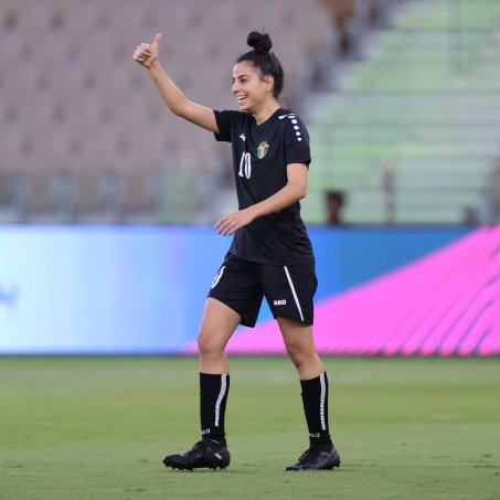She might not have known the exact rules, but she put her penalty away anyway. Abu Sabbah in the final against Nepal (Photo courtesy of the West Asian Football Federation)
