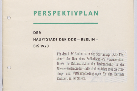 Stadionneubau-Vorhaben des Ostberliner Magistrats, Dezember 1967