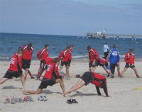Stimmungsvolles Fantreffen am Strand