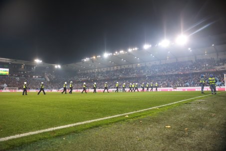Swedish police march over the pitch in Malmö as an uneasy stillness hung over the stadium, and the players tried to regain their focus down in the belly of the stadium
