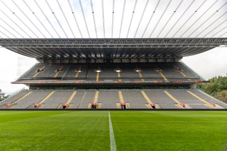 The Stadio Communale, bored out of the earth, held together by great, spanned wires