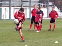 Torschusstraining vor dem Pauli-Spiel