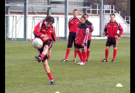 Torschusstraining vor dem Pauli-Spiel