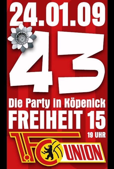 Union – Geburtstagsparty: Freiheit 15 ausverkauft!