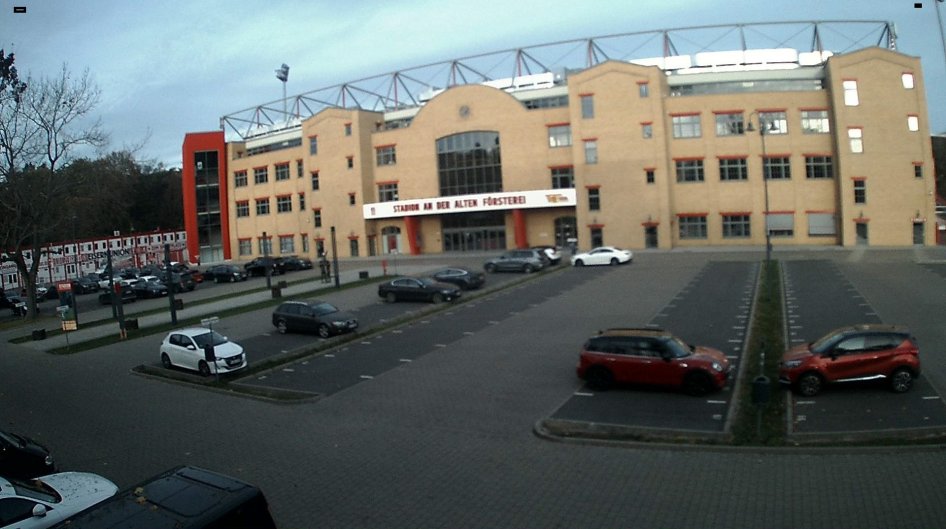 View from parking area to the main stand