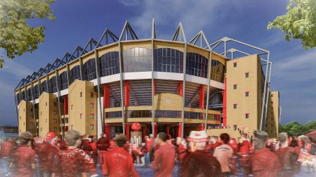 Visualisierung der geplanten Stadionerweiterung